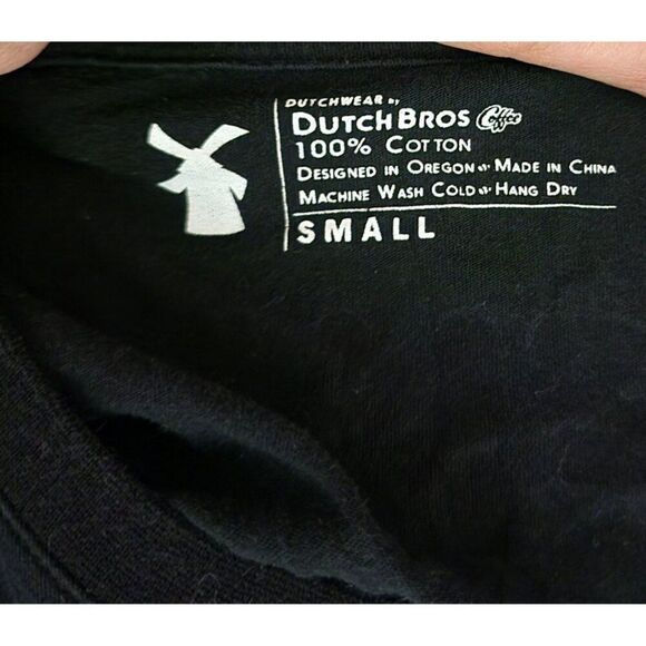Dutch Bros Send It With Dutch Cap Sleeve Skull Baby Tee Womens Size S Black - Picture 7 of 7